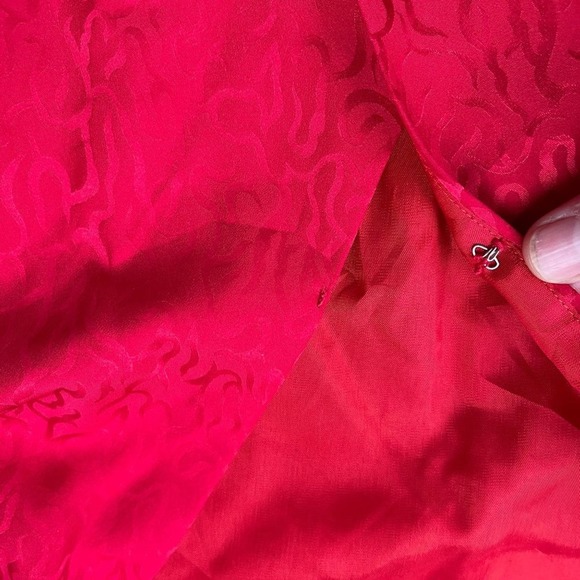 Vintage Mijoli Blouse Silk Puff Sleeves Iridescent Red Faux Wrap Top Sz 6 - Picture 16 of 16